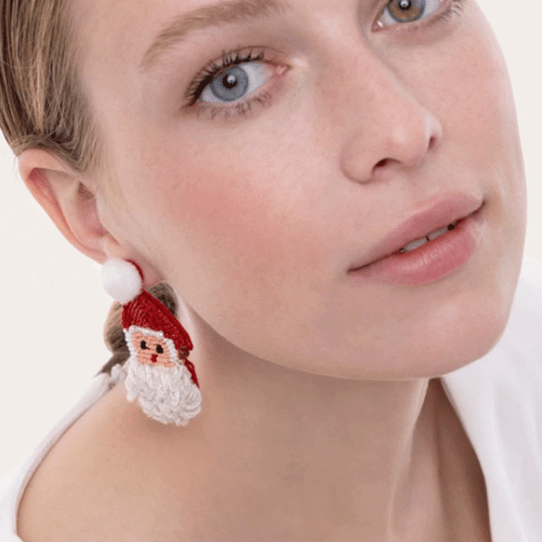 Vestopazzo, Coppia Orecchini Di Natale, Babbo Natale